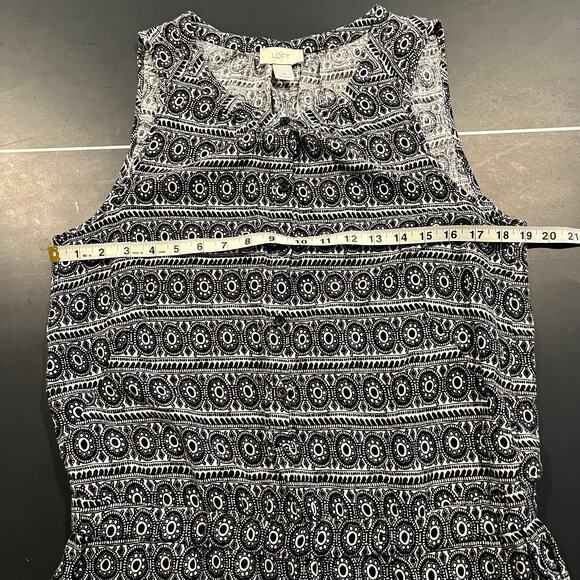 Ann Taylor LOFT Women's M Black White Geometric Sleeveless Romper Spring Summer - Picture 4 of 7
